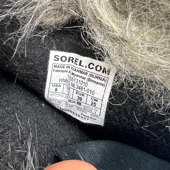 SOREL Joan of Arctic Women's Winter Boot Black/Quarry Insulated Waterproof Sz 8 - Picture 8 of 9